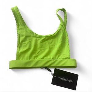 NWT PrettyLittleThing Lime Sideboob Scoop Neck Bikini Top | US size 4
